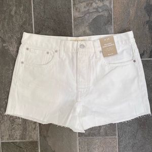 NWT Madewell Relaxed Denim Shorts in White, Sz 28